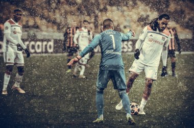 Kiev, Ukrayna - 12 Aralık 2018: Ue sırasında futbolcu