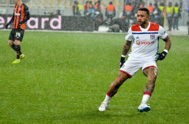 Kiev, Ukrayna - 12 Aralık 2018: Memphis Depay Uefa