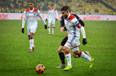 Kiev, Ukrayna - 12 Aralık 2018: Nabil Fekir oyuncusu