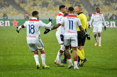 Kiev, Ukrayna - 12 Aralık 2018: Futbolcu Olympique Ly