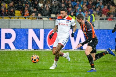 Kiev, Ukrayna - 12 Aralık 2018: Memphis Depay oyuncusu 