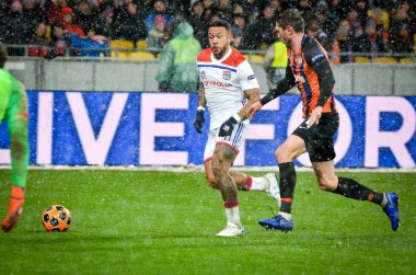 Kiev, Ukrayna - 12 Aralık 2018: Memphis Depay oyuncusu 