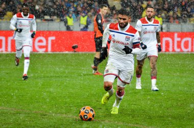 Kiev, Ukrayna - 12 Aralık 2018: Nabil Fekir oyuncusu