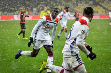 Kiev, Ukrayna - 12 Aralık 2018: Nabil Fekir gol sc kutlamak