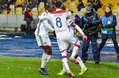 Kiev, Ukrayna - 12 Aralık 2018: Futbolcu Olympique Ly