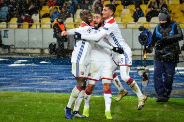 Kiev, Ukrayna - 12 Aralık 2018: Futbolcu Olympique Ly