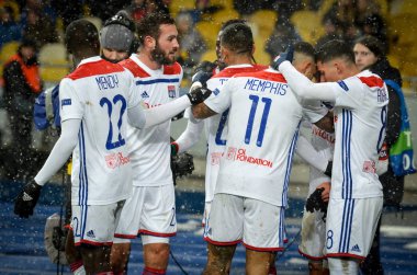 Kiev, Ukrayna - 12 Aralık 2018: Futbolcu Olympique Ly
