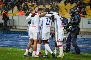 Kiev, Ukrayna - 12 Aralık 2018: Futbolcu Olympique Ly