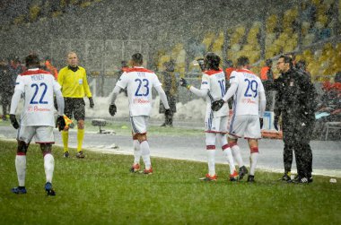 Kiev, Ukrayna - 12 Aralık 2018: Futbolcu Olympique Ly