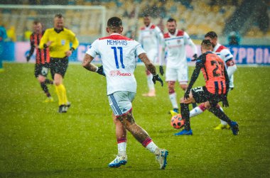 Kiev, Ukrayna - 12 Aralık 2018: Memphis Depay Uefa