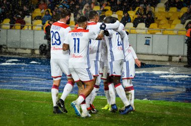 Kiev, Ukrayna - 12 Aralık 2018: Futbolcu Olympique Ly