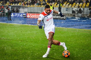 Kiev, Ukrayna - 12 Aralık 2018: Memphis Depay Uefa