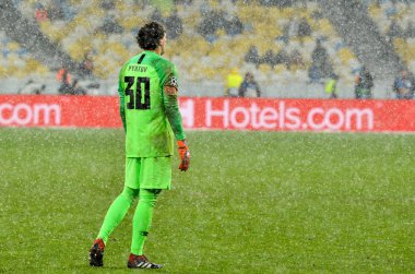 Kiev, Ukrayna - 12 Aralık 2018: Pyatov oyuncusu