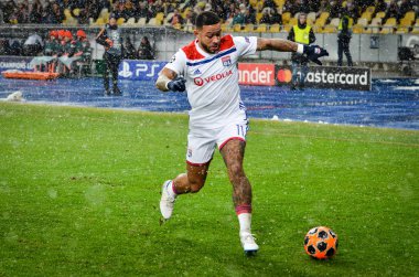 Kiev, Ukrayna - 12 Aralık 2018: Memphis Depay Uefa