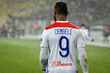 Kiev, Ukrayna - 12 Aralık 2018: Moussa Dembele oyuncu 