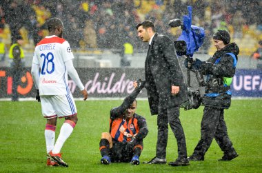 Kiev, Ukrayna - 12 Aralık 2018: Ue sırasında futbolcu