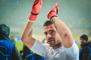 Kiev, Ukrayna - 12 Aralık 2018: Anthony Lopes victo'u kutladı