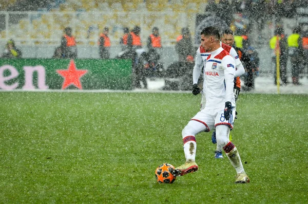 KIEV, UKRAINE - December 12, 2018: Houssem Aouar player during t — Stock Photo, Image