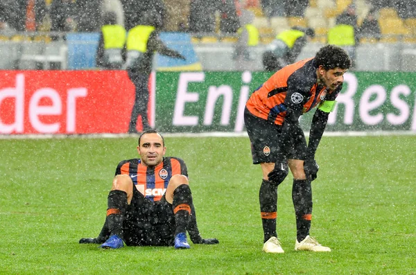 Kiev, Ukrayna - 12 Aralık 2018: Sinirli futbolcular otursun