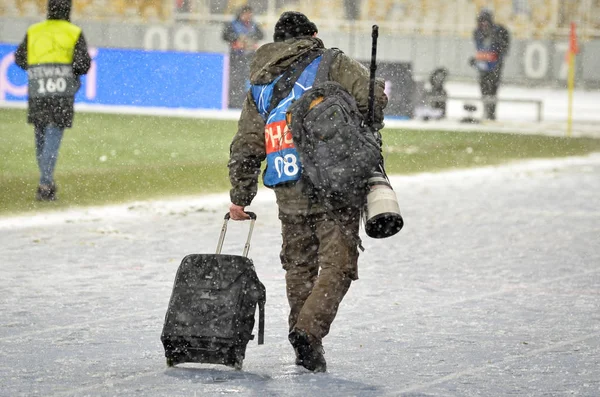 Kiev, Ukrayna - 12 Aralık 2018: Fotoğrafçı f bırakır
