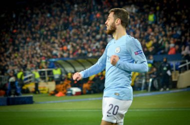 Kharkiv, Ukrayna - 23 Ekim 2018: Bernardo Silva gitmek kutlamak