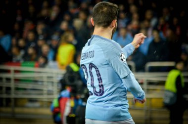 Kharkiv, Ukrayna - 23 Ekim 2018: Bernardo Silva gitmek kutlamak