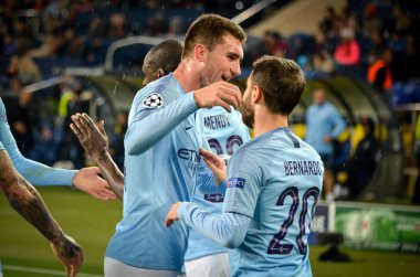 Kharkiv, Ukrayna - 23 Ekim 2018: Bernardo Silva ve Aymeric 