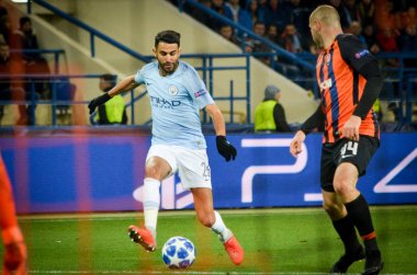 Kharkiv, Ukrayna - 23 Ekim 2018: Riyad Mahrez Uef sırasında