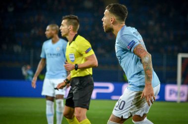 Kharkiv, Ukrayna - 23 Ekim 2018: Nicolas Otamendi