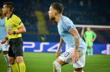 Kharkiv, Ukrayna - 23 Ekim 2018: Nicolas Otamendi