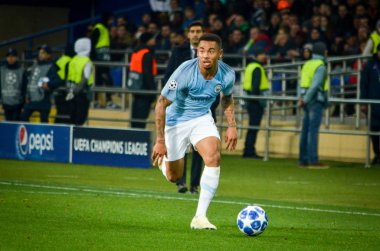 Kharkiv, Ukrayna - 23 Ekim 2018: Ue sırasında Gabriel Jesus