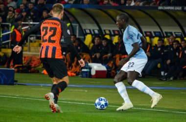 Kharkiv, Ukrayna - 23 Ekim 2018: Benjamin Mendy U sırasında