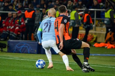 Kharkiv, Ukrayna - 23 Ekim 2018: David Silva Uefa sırasında