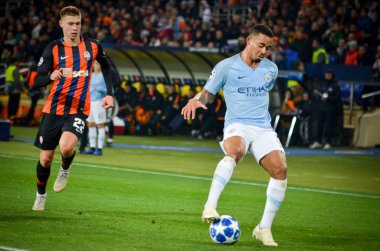 Kharkiv, Ukrayna - 23 Ekim 2018: Ue sırasında Gabriel Jesus