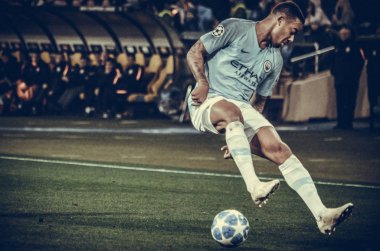 Kharkiv, Ukrayna - 23 Ekim 2018: Ue sırasında Gabriel Jesus