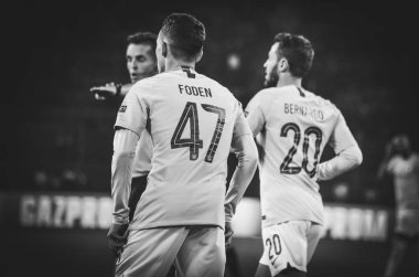 Kharkiv, Ukrayna - 23 Ekim 2018: Phil Foden Uefa sırasında 