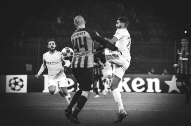 Kharkiv, Ukrayna - 23 Ekim 2018: Riyad Mahrez Uef sırasında