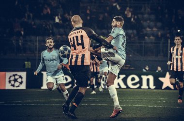 Kharkiv, Ukrayna - 23 Ekim 2018: Riyad Mahrez Uef sırasında