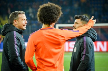 Kharkiv, Ukrayna - 23 Ekim 2018: Leroy Sane Uefa sırasında 