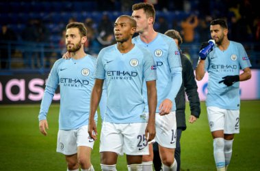 Kharkiv, Ukrayna - 23 Ekim 2018: Fernandinho Uefa