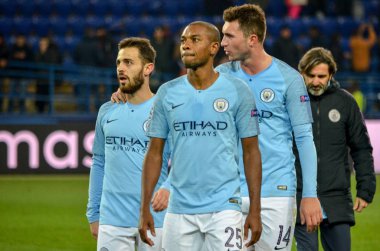 Kharkiv, Ukrayna - 23 Ekim 2018: Fernandinho Uefa