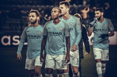 Kharkiv, Ukrayna - 23 Ekim 2018: Fernandinho Uefa