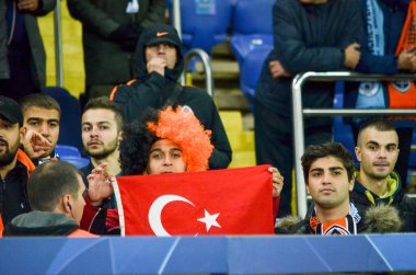 Kharkiv, Ukrayna - 23 Ekim 2018: Futbolda seyirci 