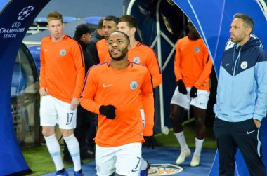 Kharkiv, Ukrayna - 23 Ekim 2018: Raheem Sterling oyuncu duri