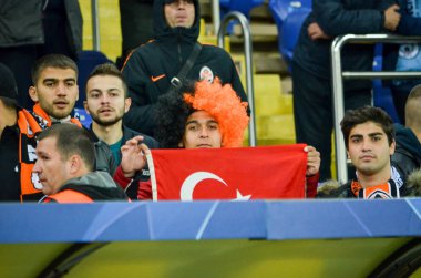 Kharkiv, Ukrayna - 23 Ekim 2018: Futbolda seyirci 