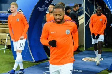 Kharkiv, Ukrayna - 23 Ekim 2018: Raheem Sterling oyuncu duri