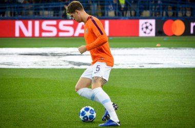 Kharkiv, Ukrayna - 23 Ekim 2018: John Stones Uefa sırasında