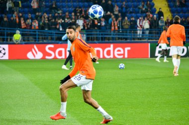Kharkiv, Ukrayna - 23 Ekim 2018: Riyad Mahrez Uef sırasında