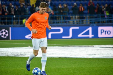 Kharkiv, Ukrayna - 23 Ekim 2018: John Stones Uefa sırasında