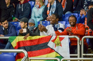 Kharkiv, Ukrayna - 23 Ekim 2018: Futbolda seyirci 